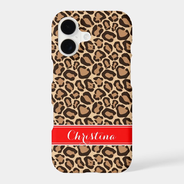 Red and Brown Leopard Print Monogram (Back)