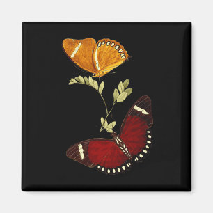 Red And Brown Monarch Butterflies - Detailed Graph Magnet
