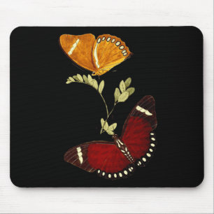 Red And Brown Monarch Butterflies - Detailed Graph Mouse Pad