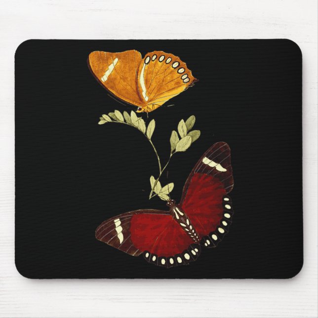 Red And Brown Monarch Butterflies - Detailed Graph Mouse Pad (Front)