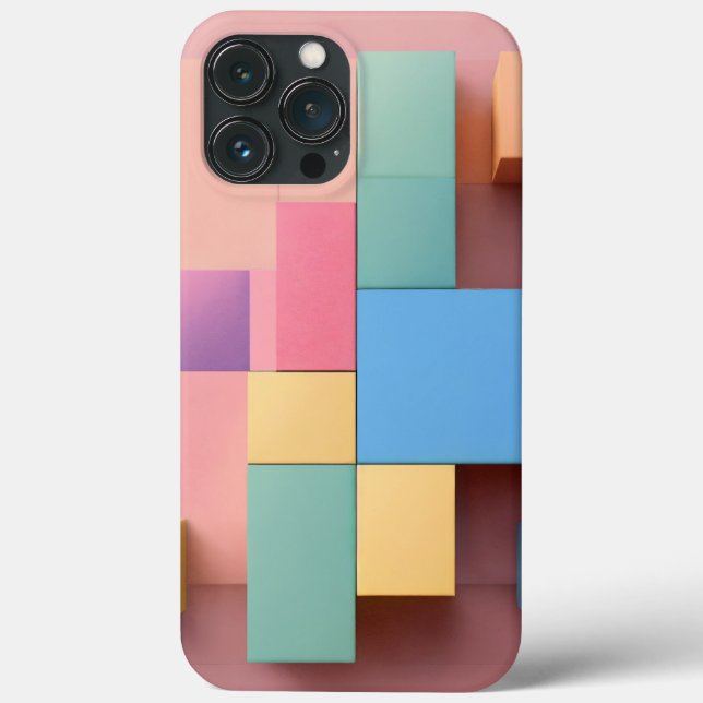 red and brown square shape Case-Mate iPhone case (Back)