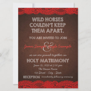 Red and Brown Wedding Invitation