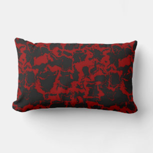 Red and Charcoal abstract Lumbar Cushion