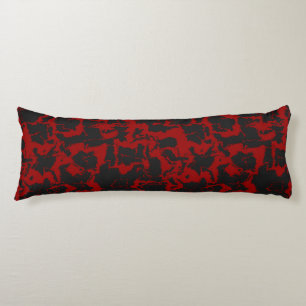Red and Charcoal abstract Towel Body Cushion