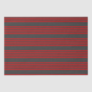 Red and charcoal five stripe pattern tissue paper