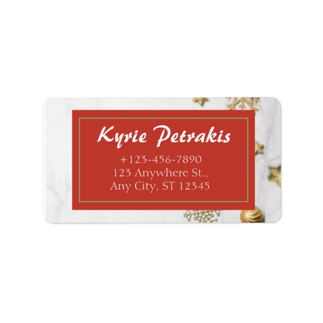 Red and Christmas Background Return Address Label (Front)