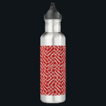 Red And Cream Abstract Line Pattern 710 Ml Water Bottle<br><div class="desc">Abstract line – red and cream.</div>