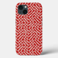 Red And Cream Abstract Line Pattern