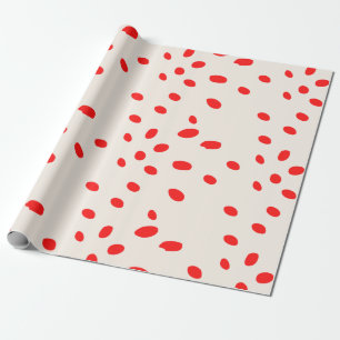 Red and Cream Dotted Holiday Wrapping Paper