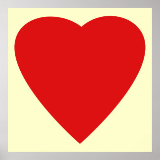 Red and Cream Love Heart Design. Poster
