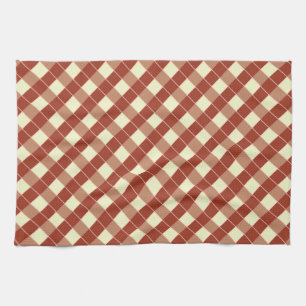 RED AND CREAM PLAID TEA TOWEL