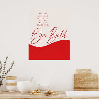 Red and Cream Quote Poster – Minimalist Wall Print