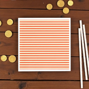 Red and cream stripes  napkin