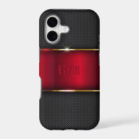 Red and dark grey faux metallic design
