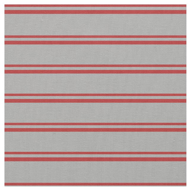 Red and Dark Grey Stripes Fabric (Close Up)