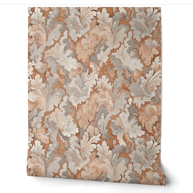 Red and Earth Tone Abstract Rug Wallpaper (Unrolling)