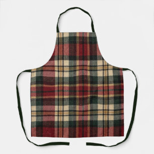 Red And Forest Green Flannel Plaid Apron