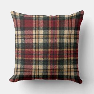 Red And Forest Green Flannel Plaid Cushion