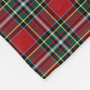 Red and Forest Green Gillespie Clan Tartan Fleece Blanket