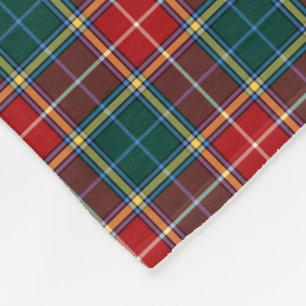 Red and Forest Green Plaid Clan Baxter Tartan Fleece Blanket