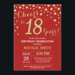 Red and Gold 18th Birthday Diamond Invitation<br><div class="desc">18th Birthday Invitation with Red and Gold Glitter Diamond Background. Gold Confetti. Adult Birthday. Male Men or Women Birthday. For further customisation,  please click the "Customise it" button and use our design tool to modify this template.</div>