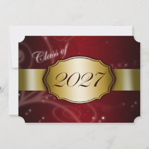 Red and Gold 2027 Graduation Invitation
