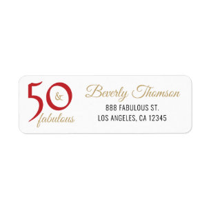 Red and Gold 50 and Fabulous 50th Birthday Script