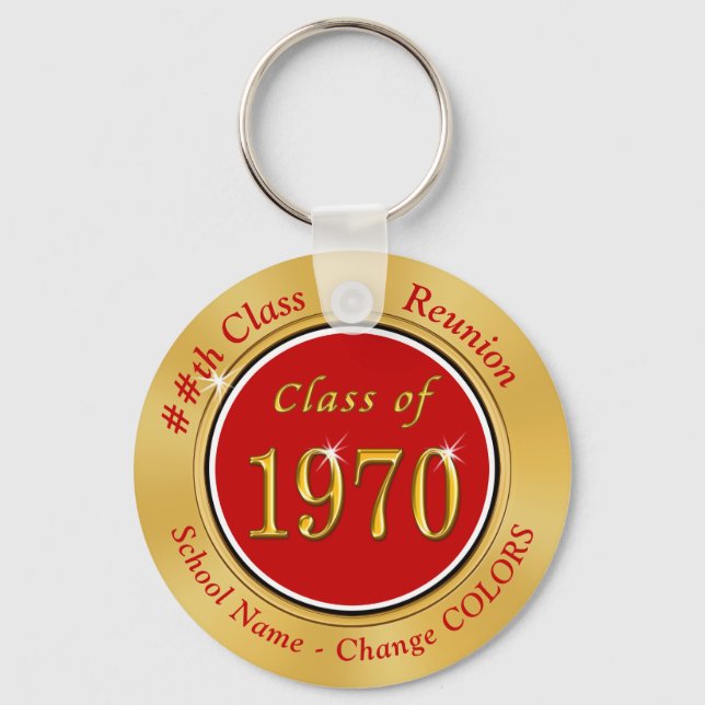 Red and Gold, 55th Class Reunion, Class of 1970 Key Ring (Front)