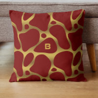 Red and gold abstract giraffe pattern