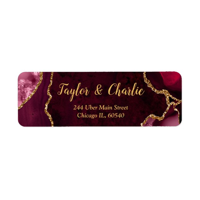 Red and Gold Agate Marble Wedding (Front)