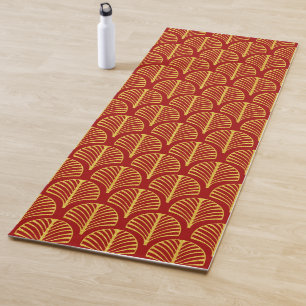 Red and gold Art Deco pattern Yoga Mat