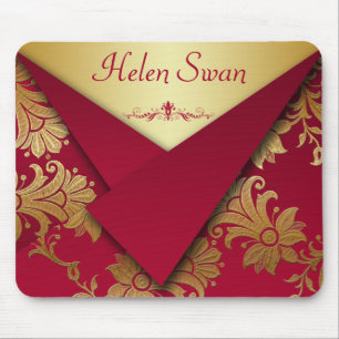 Red and Gold Baroque Mousepad