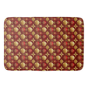 Red and Gold Bath Mat