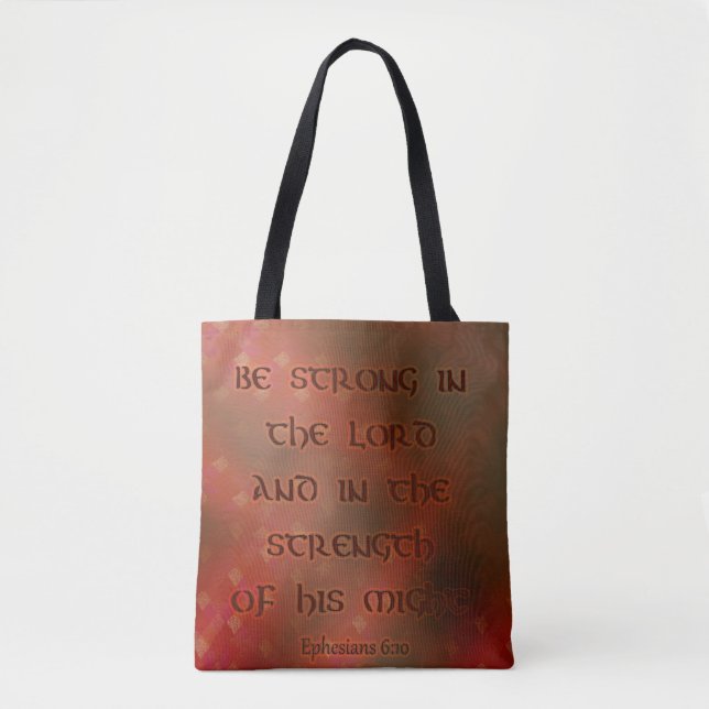 Red and Gold Bible Verse Tote Bag (Front)