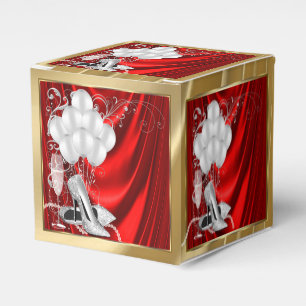 Red and Gold Birthday Party Favour Box