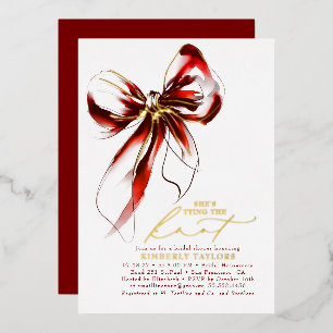 Red and Gold Bow Elegant Whimsical Bridal Shower