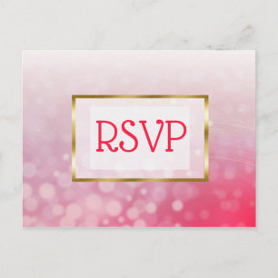 Red and Gold Bubbles Wedding RSVP Postcards