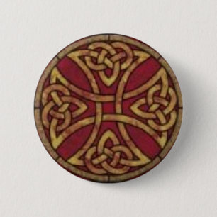 Red and Gold Celtic Knot 6 Cm Round Badge