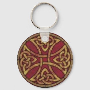 Red and Gold Celtic Knot Key Ring