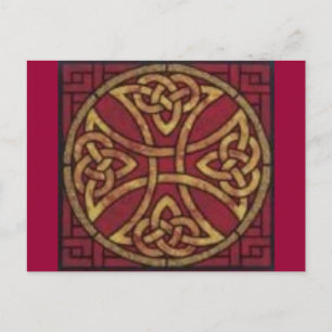 Red and Gold Celtic Knot Postcard
