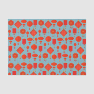 Red and gold Chinese lanterns Tissue Paper