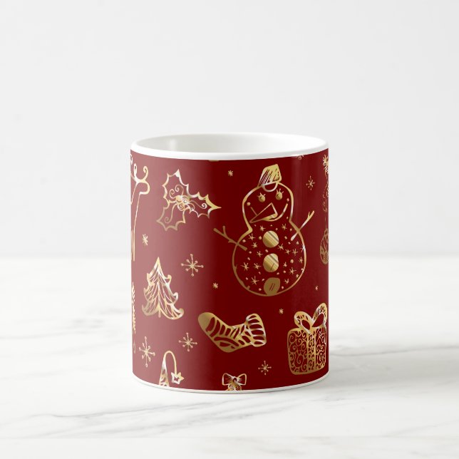 Red and Gold Christmas Coffee Mug (Center)