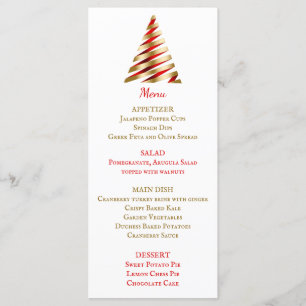 Red and Gold Christmas Dinner Menu