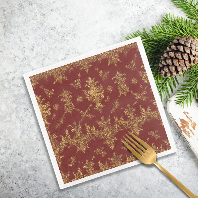 Red and Gold Christmas Elegance Napkin (Creator Uploaded)