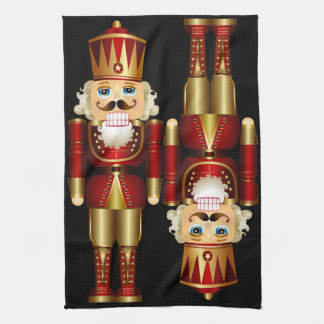 Red and Gold Christmas Nutcrackers Kitchen Towel