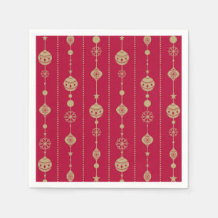 Red and Gold Christmas ornaments Napkin