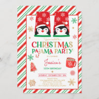 Red And Gold Christmas Pajama Birthday Party