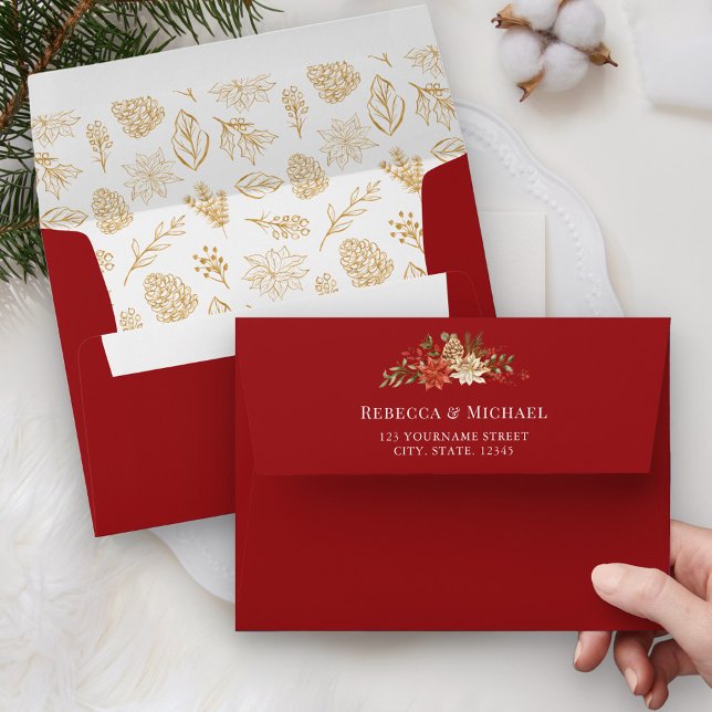 Red and Gold Christmas Pattern Wedding Envelope (Creator Uploaded)