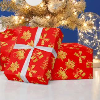 red and gold christmas wrapping paper xmas season