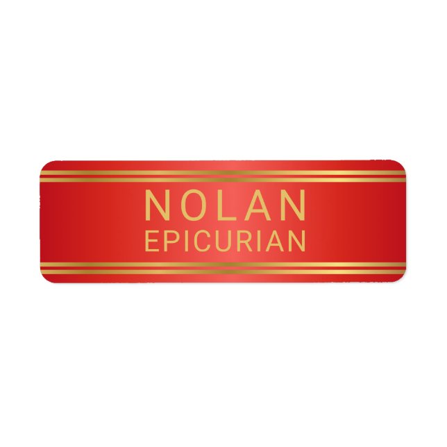 Red and Gold Cigar Band Label (Front)
